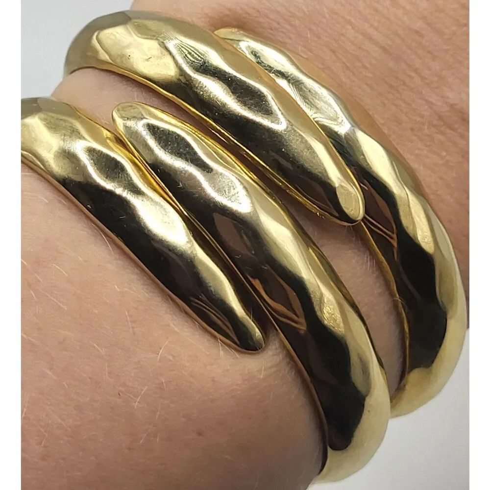 Estate Hinged Goldtone Bangle Bracelet 2in dia